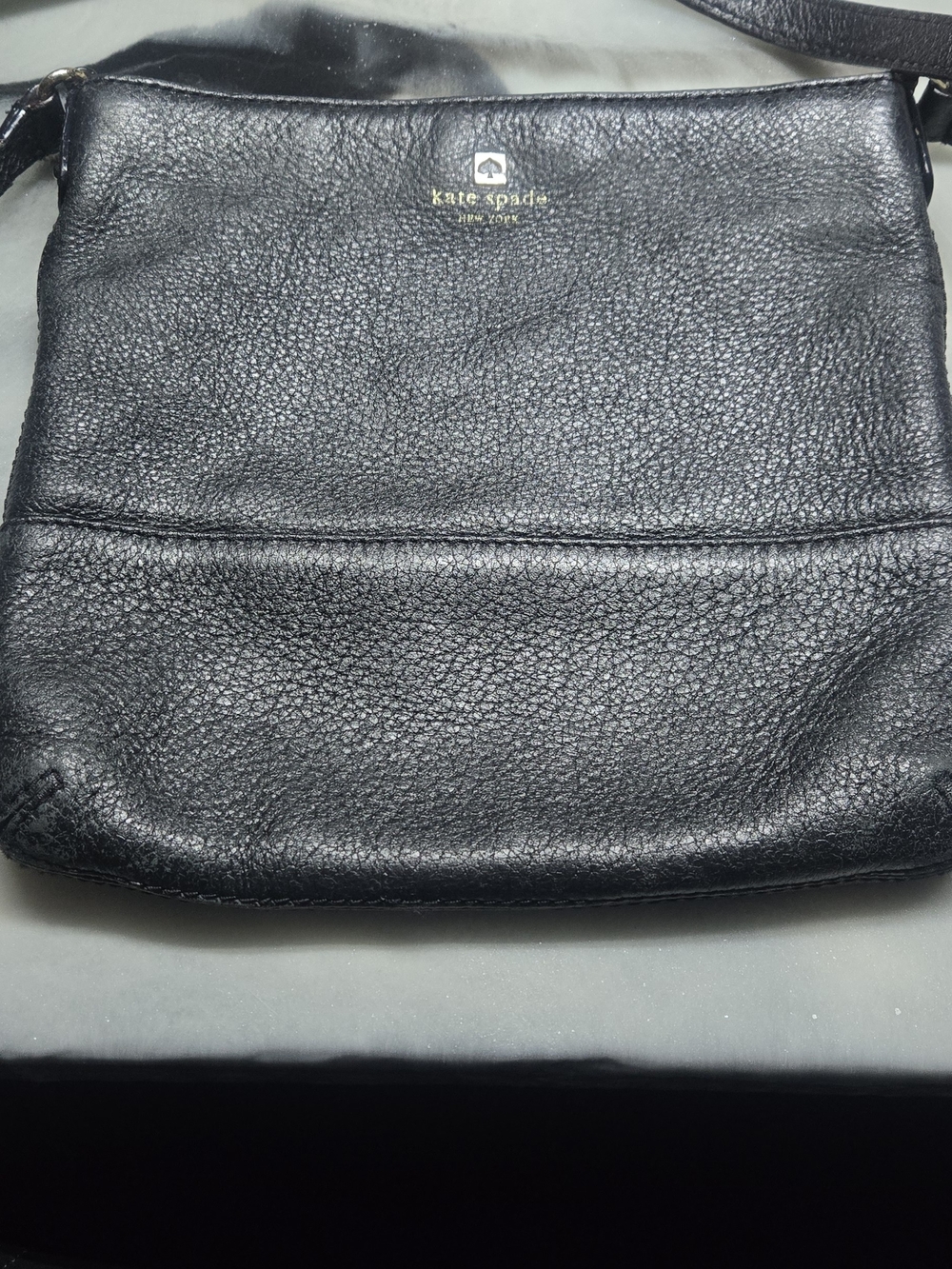 Kate Spade Southport Avenue Cora Black Pebbled Leather Crossbody Bag STRAP WEAR
